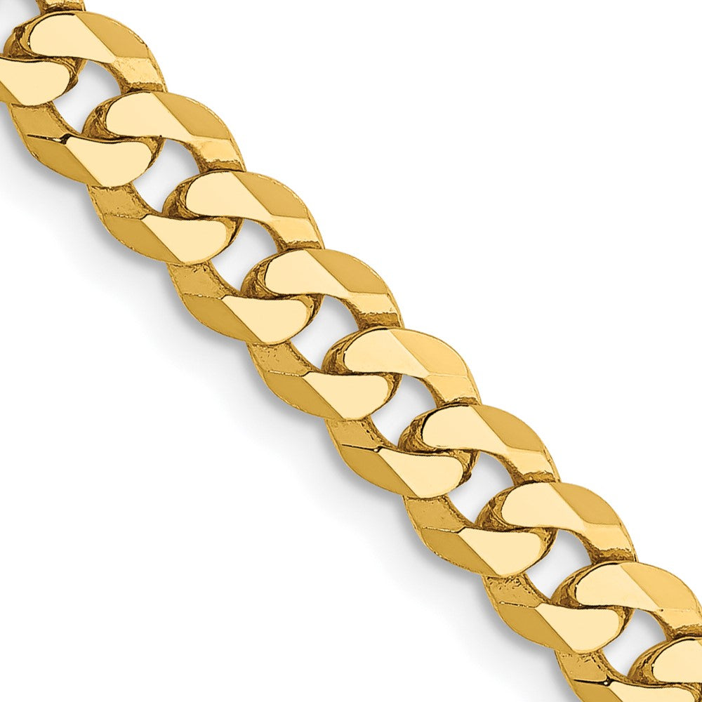 Solid 14K Yellow Gold 28 inch 4.75mm Flat Beveled Curb with Lobster Clasp Chain Necklace