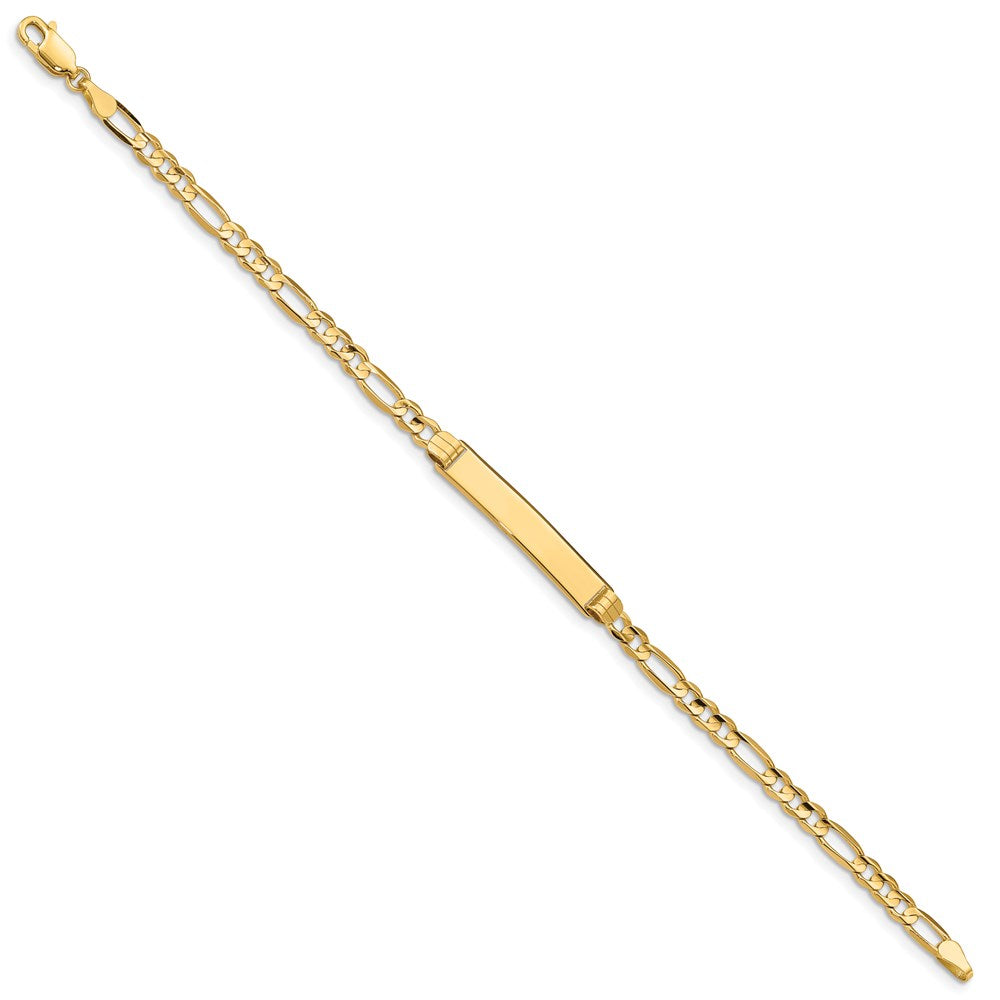 Solid 14K Yellow Gold Figaro ID Bracelet