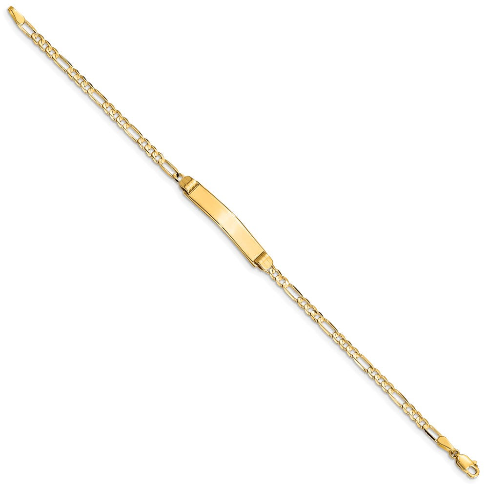 Solid 14K Yellow Gold Figaro ID Bracelet