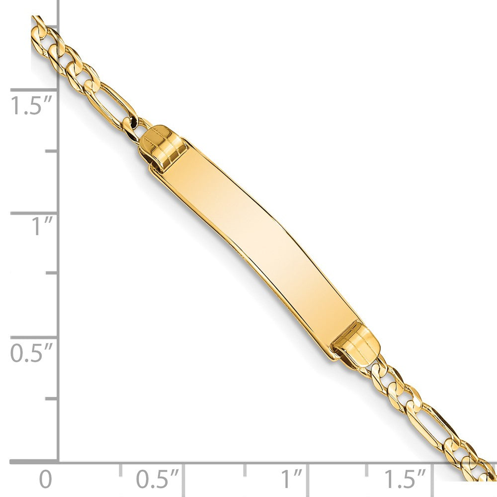 Solid 14K Yellow Gold Figaro ID Bracelet