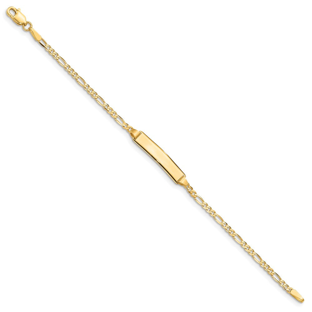 Solid 14K Yellow Gold Baby Figaro ID Bracelet