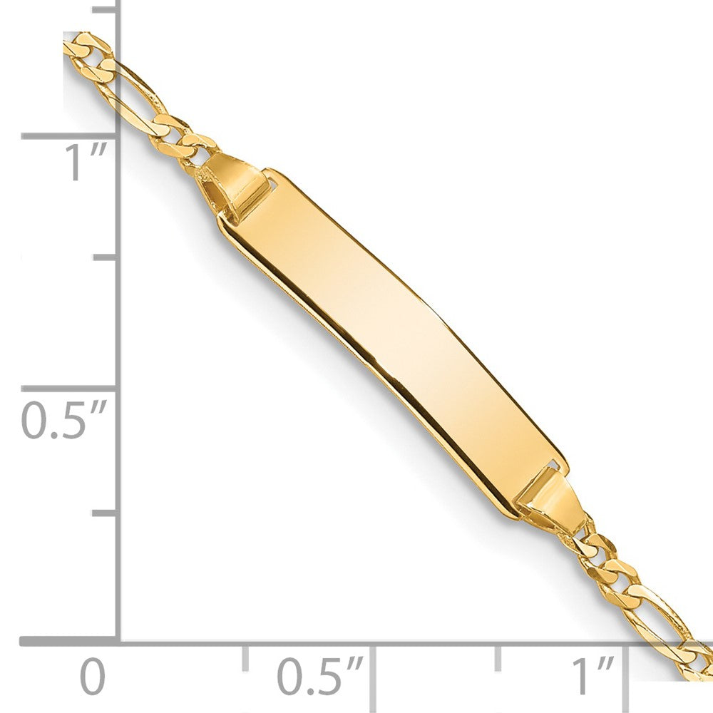 Solid 14K Yellow Gold Baby Figaro ID Bracelet