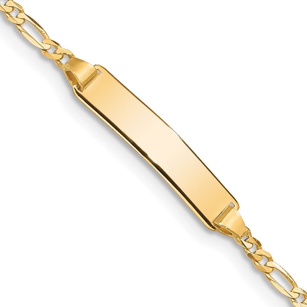 14K Yellow Gold Baby Figaro ID Bracelet