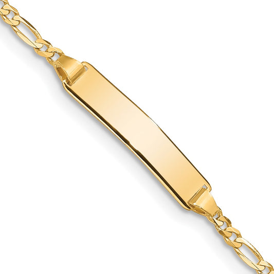 Solid 14K Yellow Gold Figaro ID Bracelet