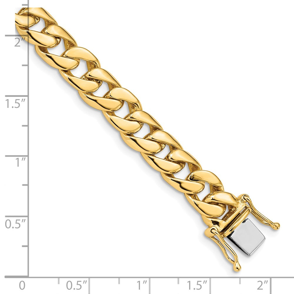 Solid 14K Yellow Gold 8 inch 8mm Hand Polished Curb Link with Box Catch Clasp Bracelet