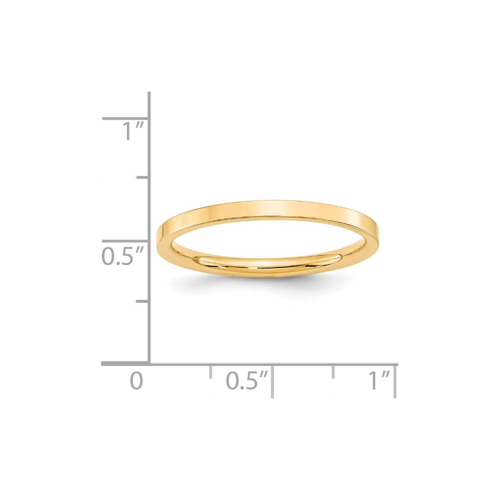 Solid 18K Yellow Gold 2mm Standard Flat Comfort Fit Men's/Women's Wedding Band Ring Size 4