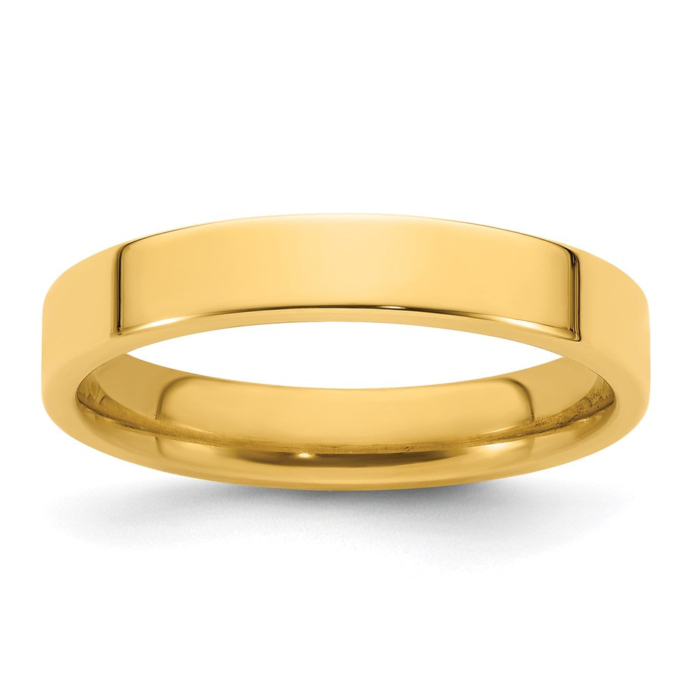 Solid 14K Yellow Gold 4mm Standard Flat Comfort Fit Men's/Women's Wedding Band Ring Size 6.5