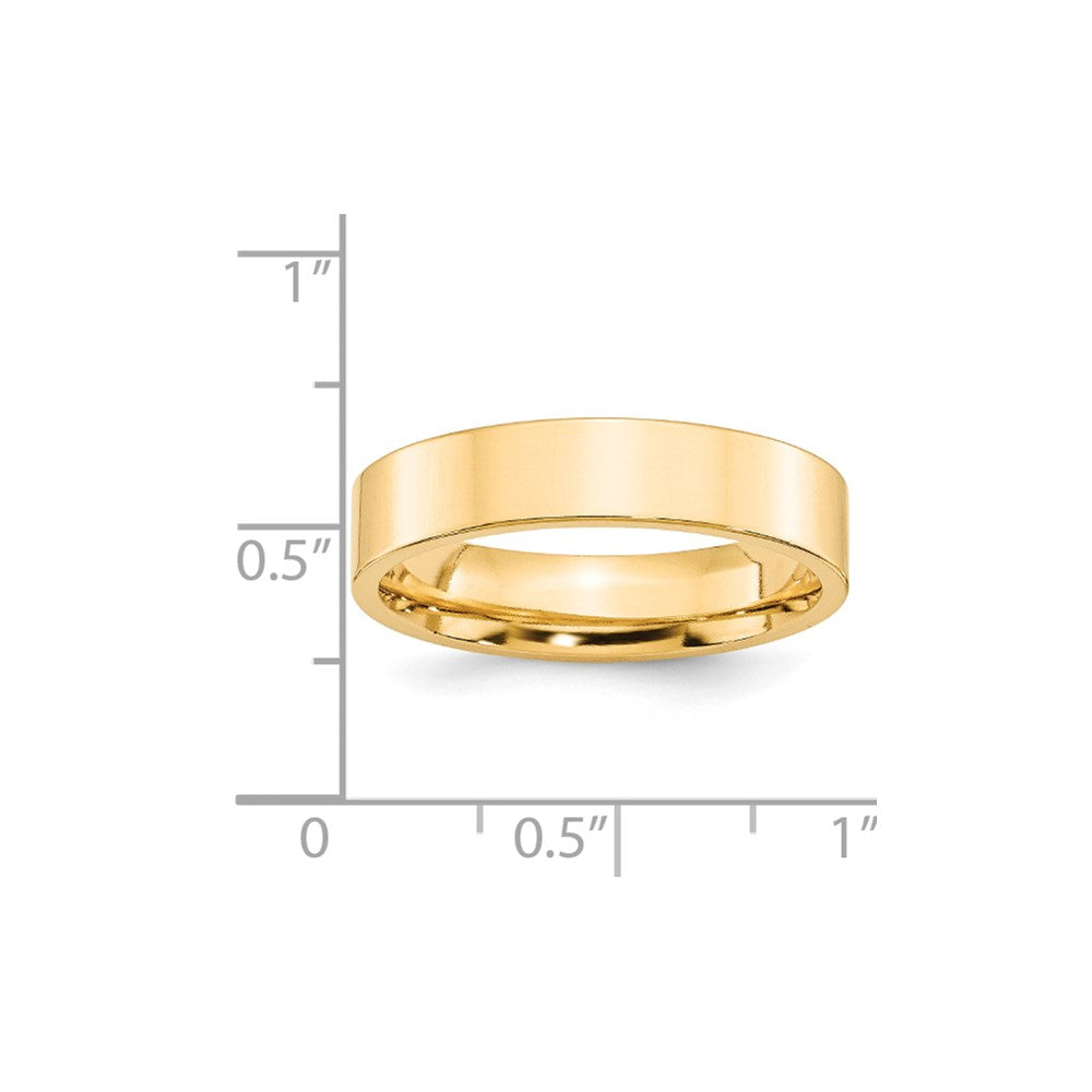 Solid 18K Yellow Gold 5mm Standard Flat Comfort Fit Men's/Women's Wedding Band Ring Size 11