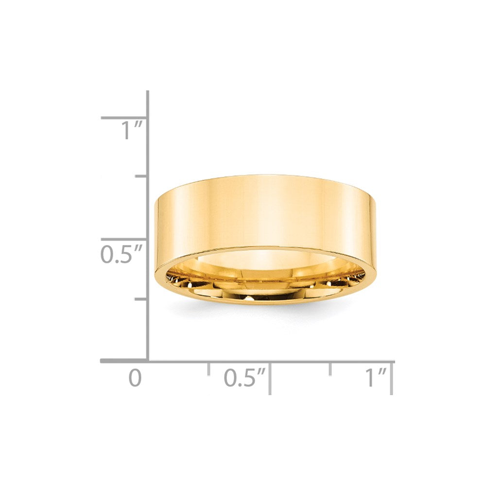 Solid 18K Yellow Gold 8mm Standard Flat Comfort Fit Men's/Women's Wedding Band Ring Size 9