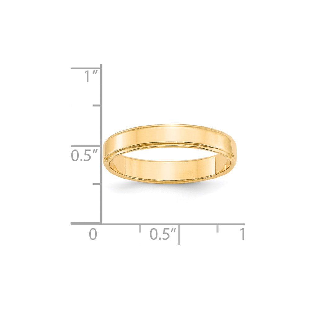 Solid 18K Yellow Gold 4mm Flat with Step Edge Men's/Women's Wedding Band Ring Size 12