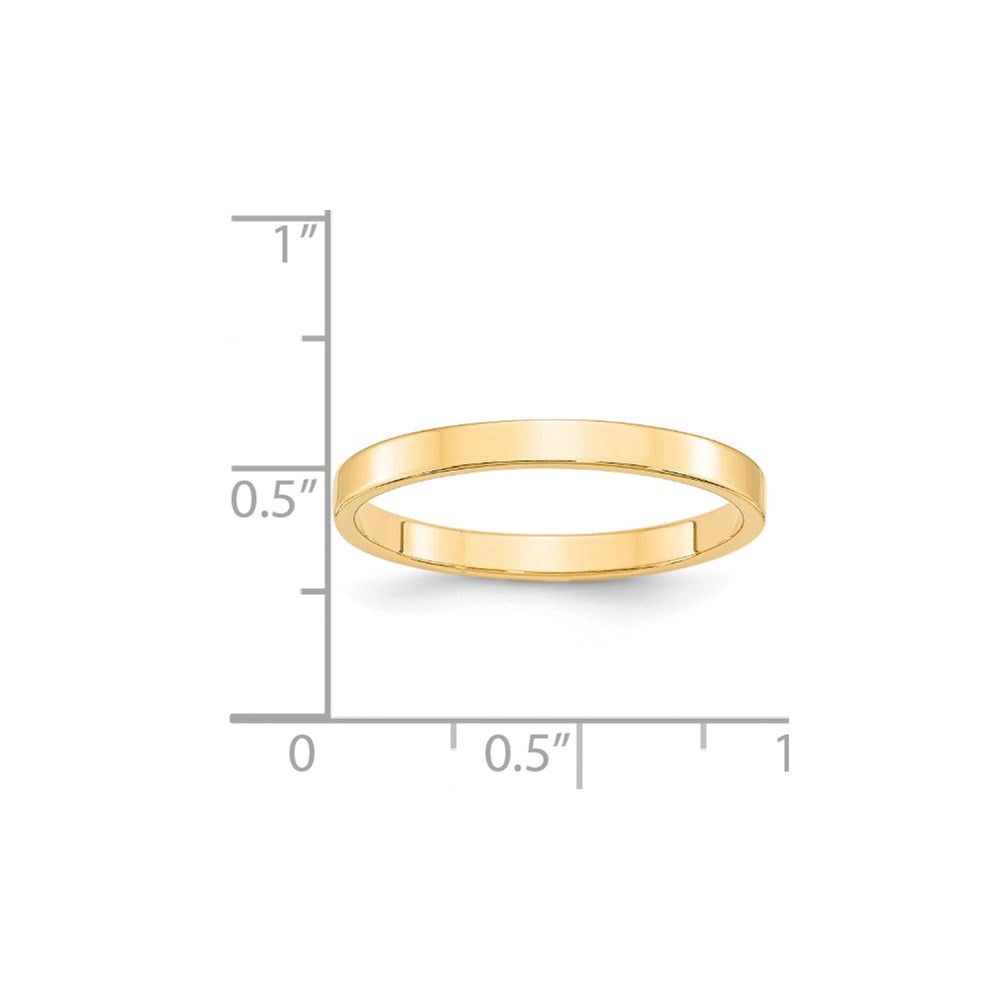 Solid 18K Yellow Gold 2.5mm Light Weight Flat Men's/Women's Wedding Band Ring Size 12