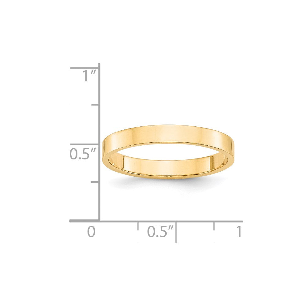 Solid 18K Yellow Gold 3mm Light Weight Flat Men's/Women's Wedding Band Ring Size 5