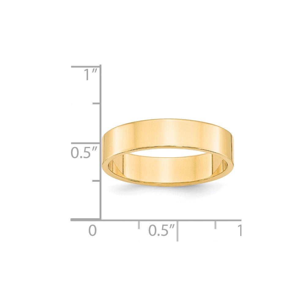 Solid 18K Yellow Gold 5mm Light Weight Flat Men's/Women's Wedding Band Ring Size 11