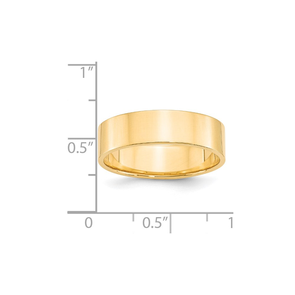 Solid 18K Yellow Gold 6mm Light Weight Flat Men's/Women's Wedding Band Ring Size 8