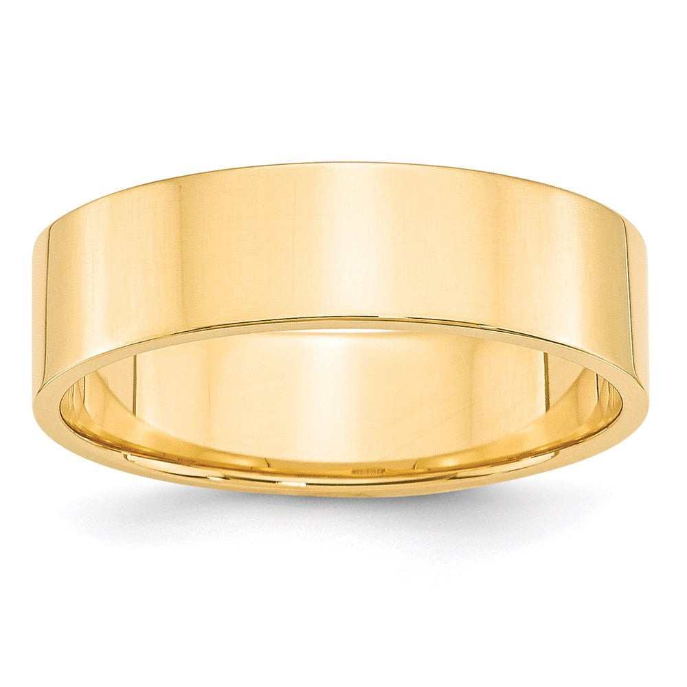 Solid 18K Yellow Gold 6mm Light Weight Flat Men's/Women's Wedding Band Ring Size 8