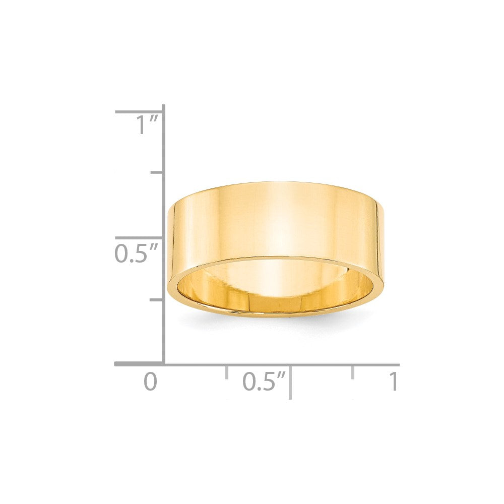 Solid 18K Yellow Gold 8mm Light Weight Flat Men's/Women's Wedding Band Ring Size 12.5