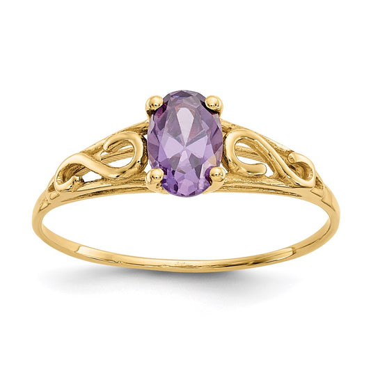 14K Yellow Gold Madi K Synthetic Amethyst Ring