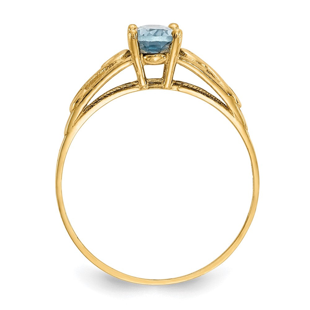 14K Yellow Gold Madi K Synthetic Aquamarine Ring