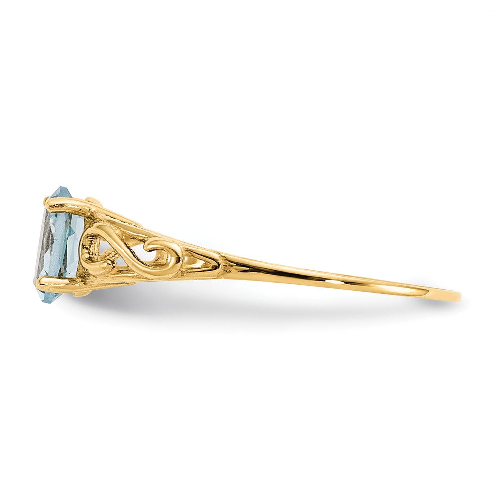 14K Yellow Gold Madi K Synthetic Aquamarine Ring