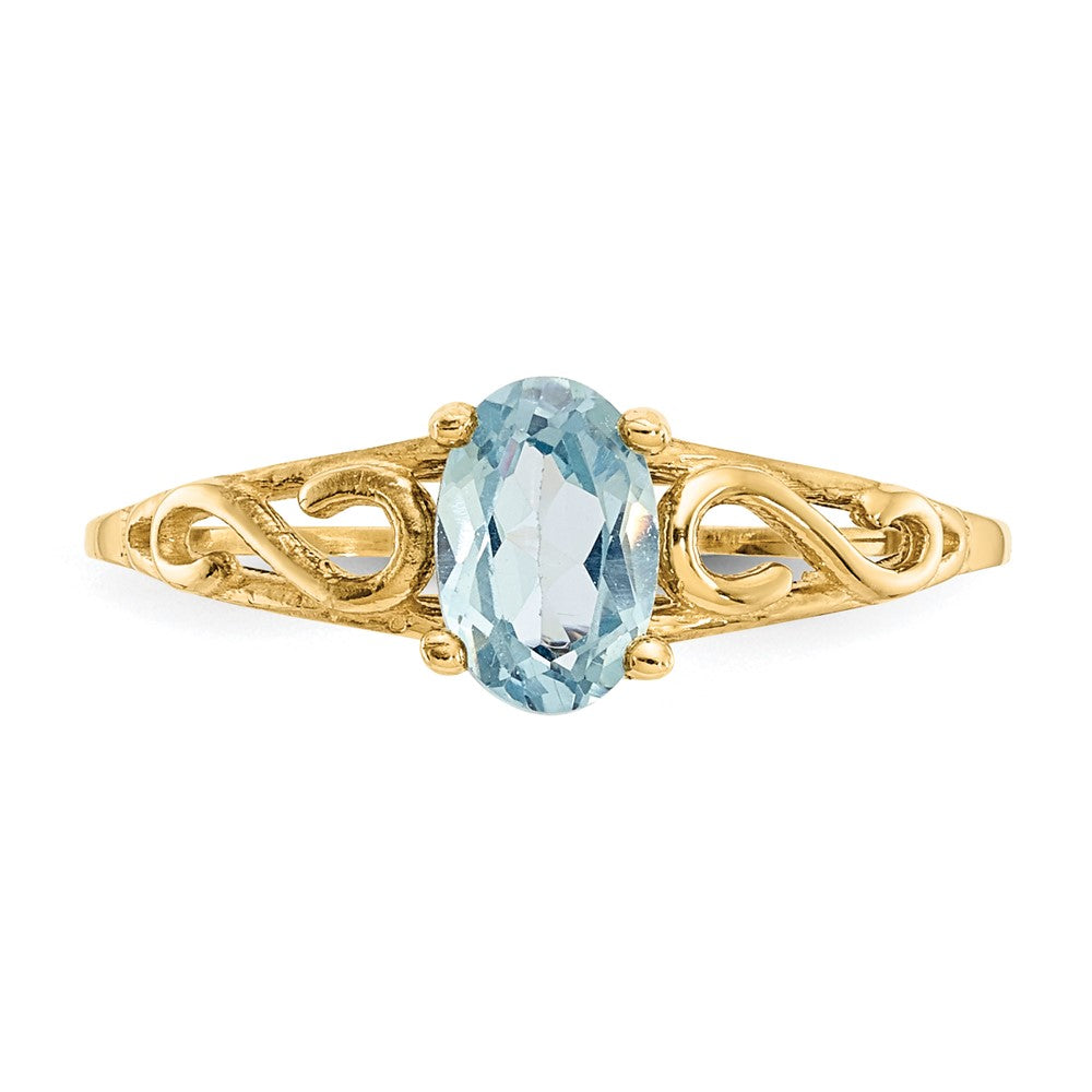 14K Yellow Gold Madi K Synthetic Aquamarine Ring