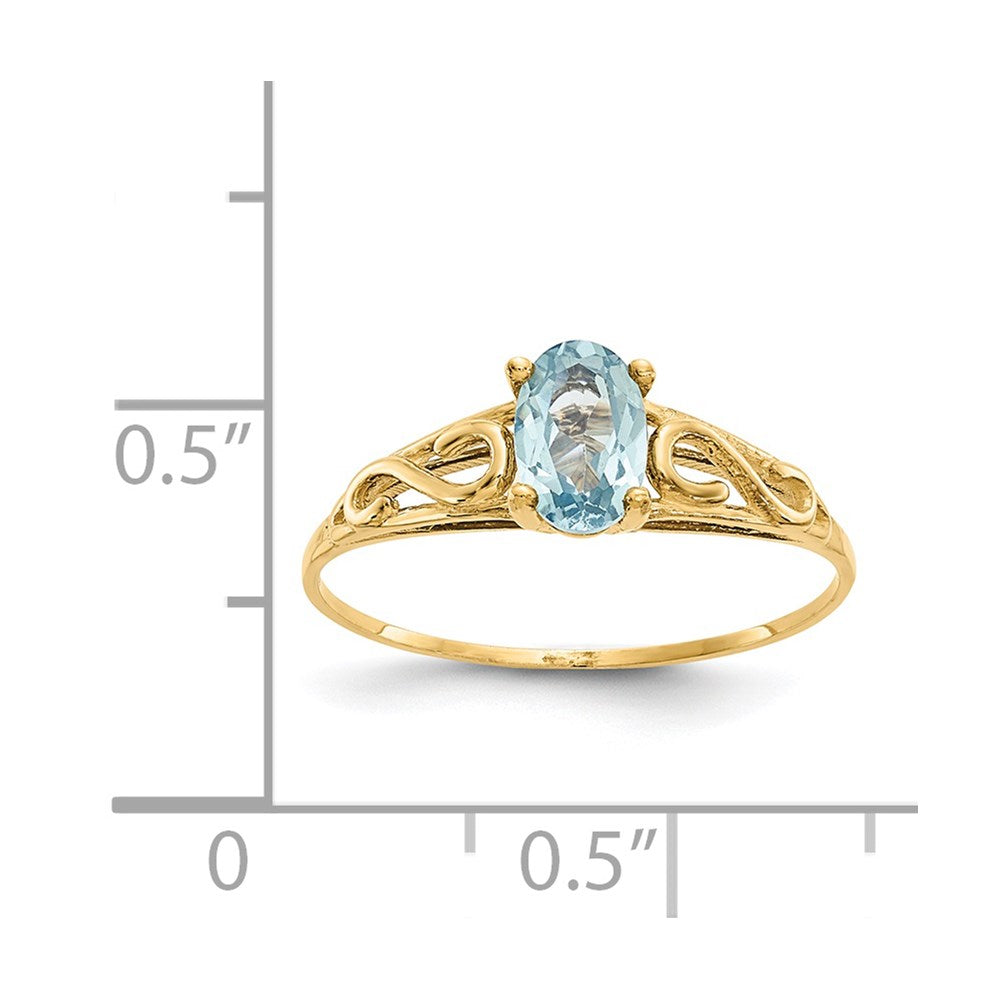 14K Yellow Gold Madi K Synthetic Aquamarine Ring