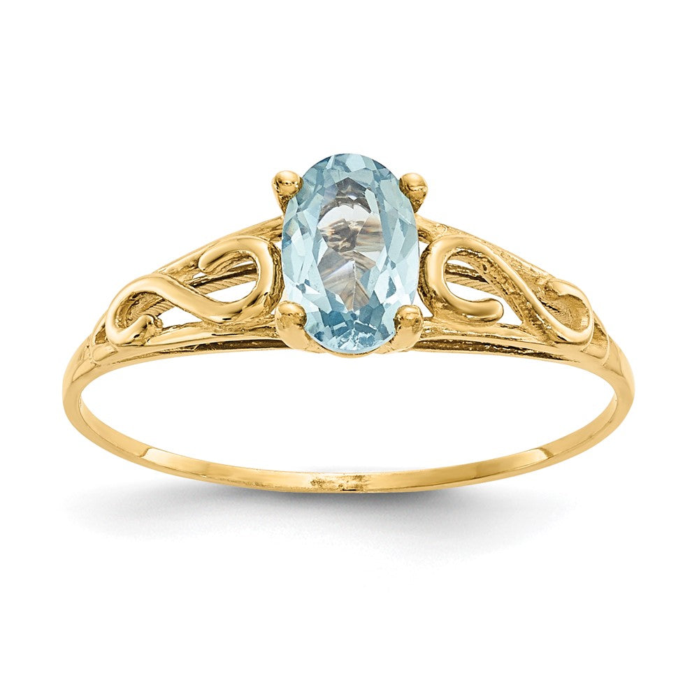 14K Yellow Gold Madi K Synthetic Aquamarine Ring