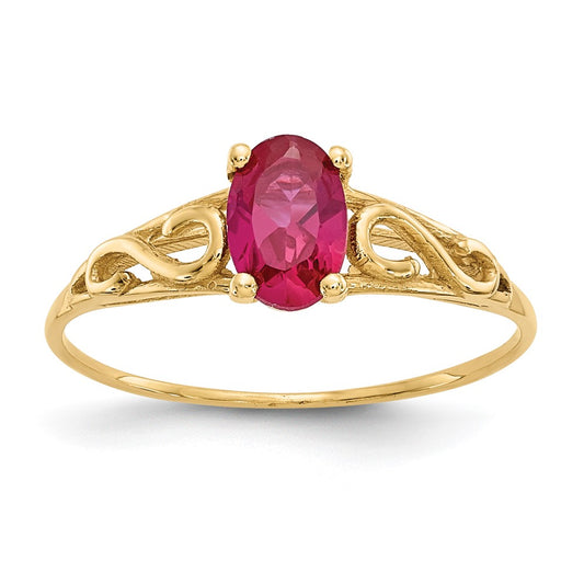 14K Yellow Gold Madi K Synthetic Ruby Ring