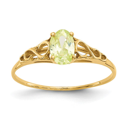 14K Yellow Gold Madi K Synthetic Peridot Ring