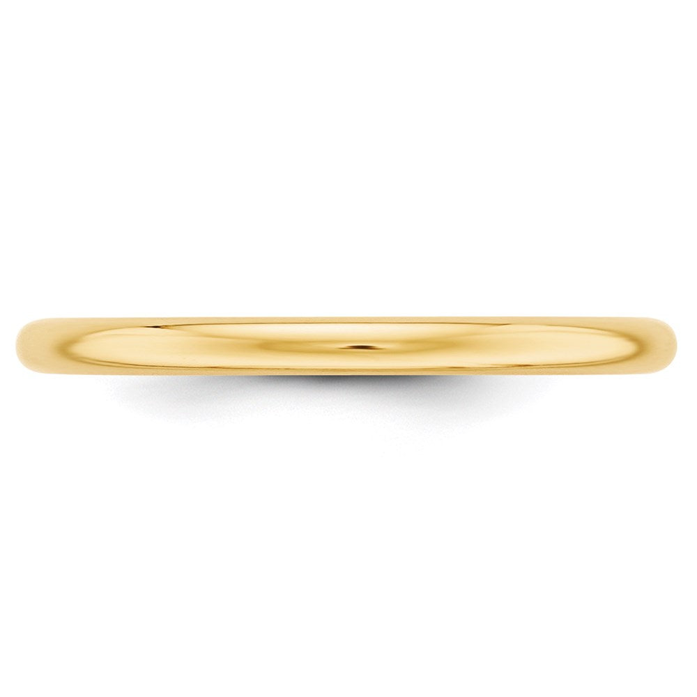 Solid 18K Yellow Gold 2mm Half-Round Wedding Men's/Women's Wedding Band Ring Size 7.5