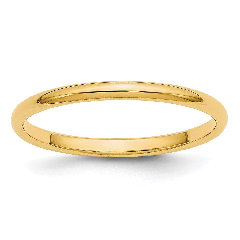 Solid 18K Yellow Gold 2mm Half Round Men's/Women's Wedding Band Ring Size 13