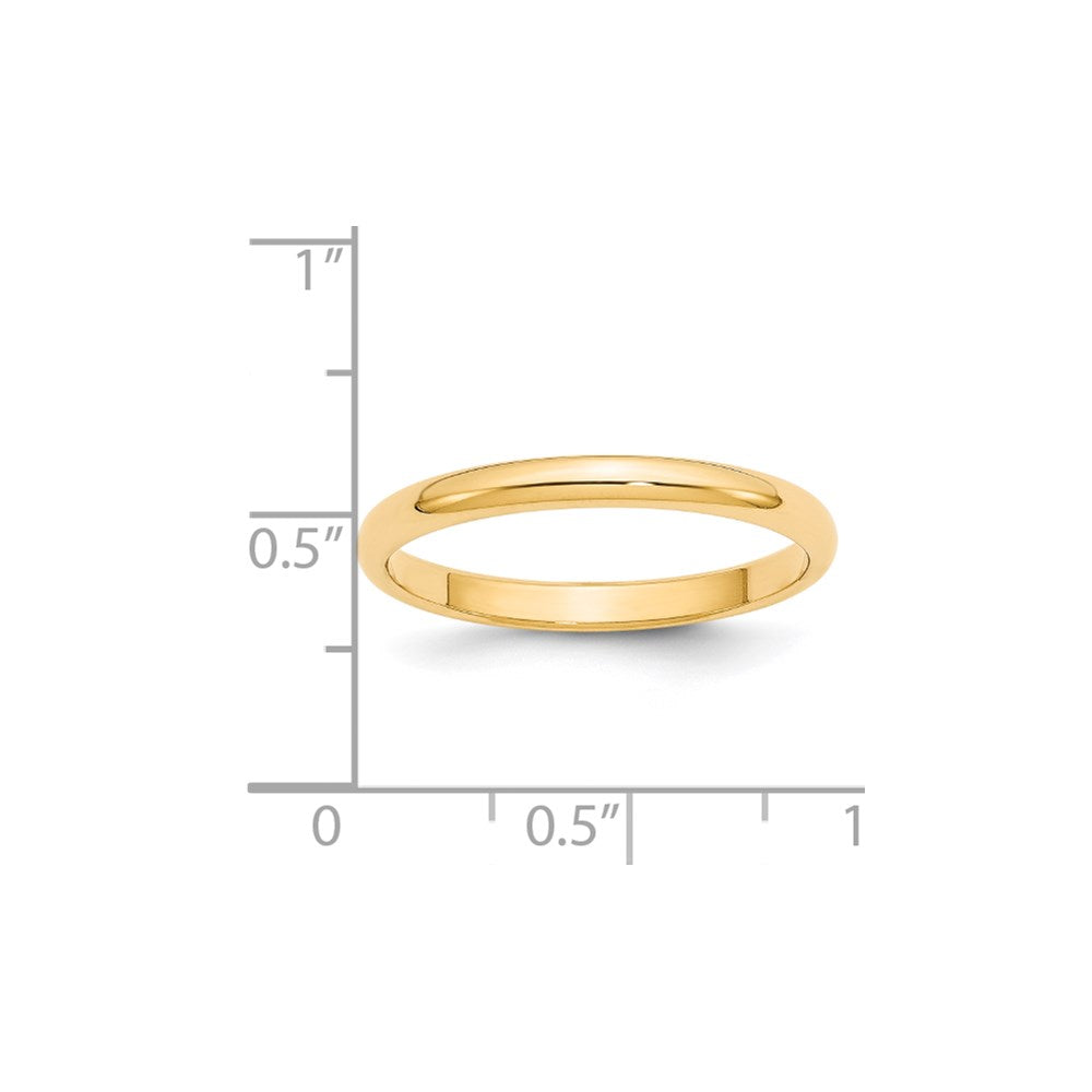 Solid 18K Yellow Gold 2.5mm Half Round Men's/Women's Wedding Band Ring Size 12.5