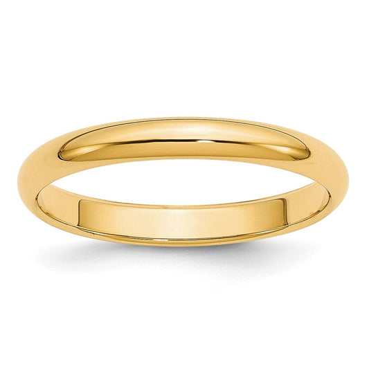 Solid 18K Yellow Gold 3mm Half-Round Wedding Men's/Women's Wedding Band Ring Size 6.5