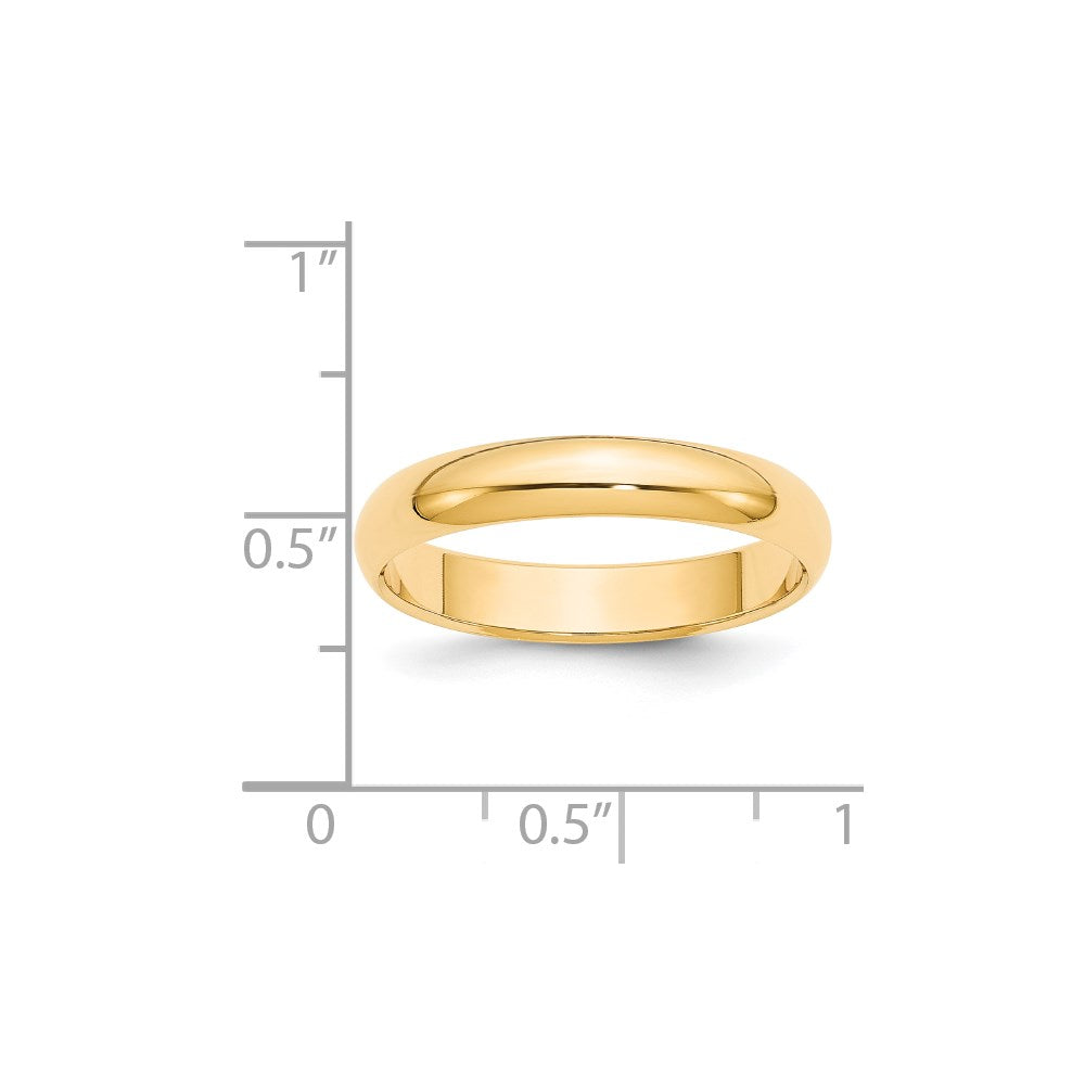 Solid 18K Yellow Gold 4mm Half-Round Wedding Men's/Women's Wedding Band Ring Size 5.5