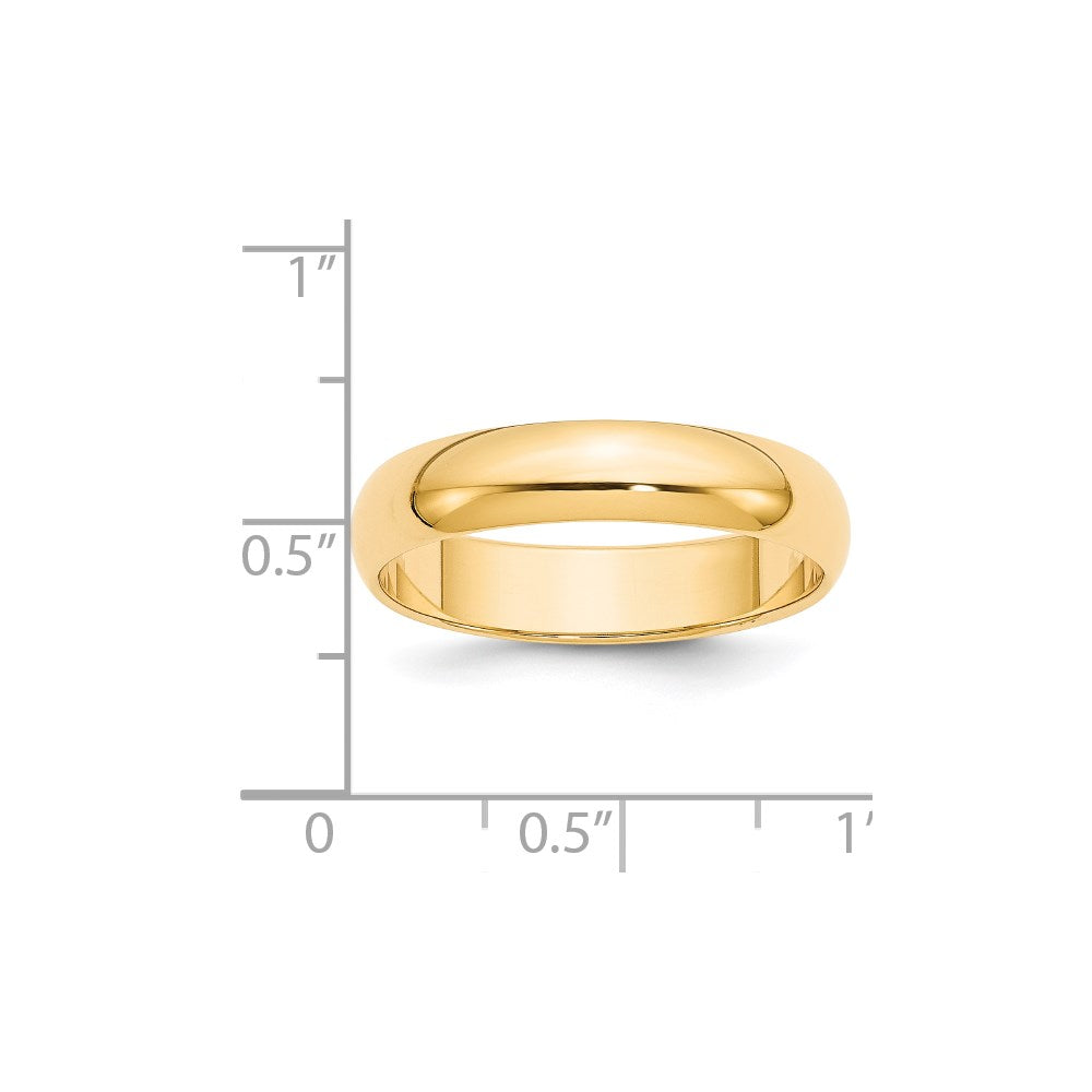 Solid 18K Yellow Gold 5mm Half Round Men's/Women's Wedding Band Ring Size 14