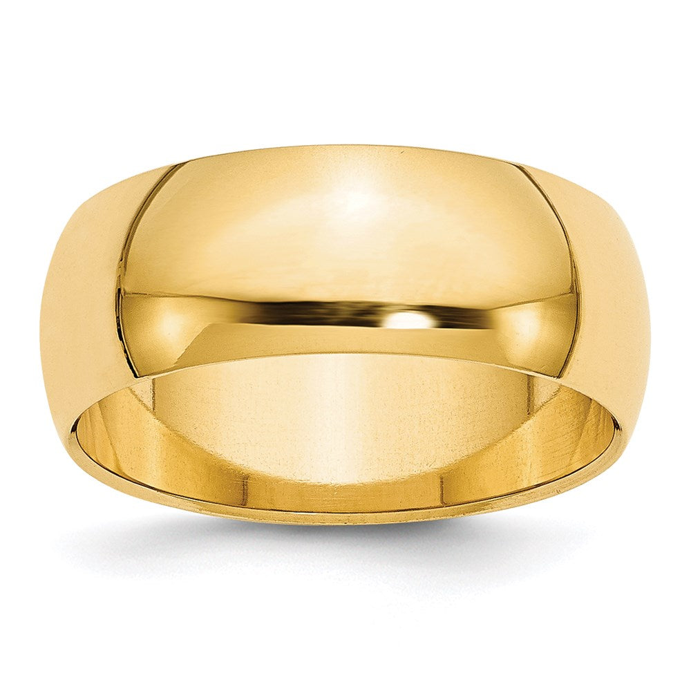 Solid 18K Yellow Gold 8mm Half-Round Wedding Men's/Women's Wedding Band Ring Size 7.5