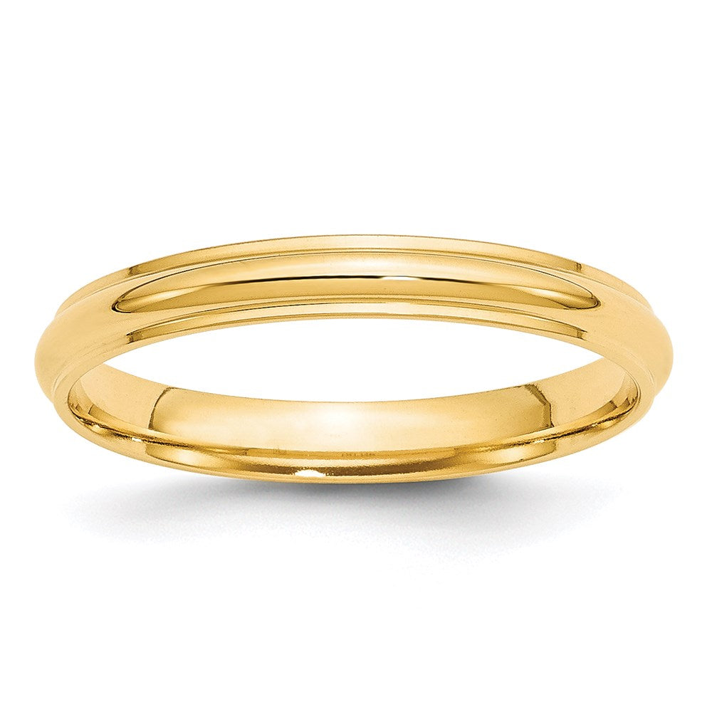 Solid 18K Yellow Gold 3mm Half Round with Edge Men's/Women's Wedding Band Ring Size 10.5