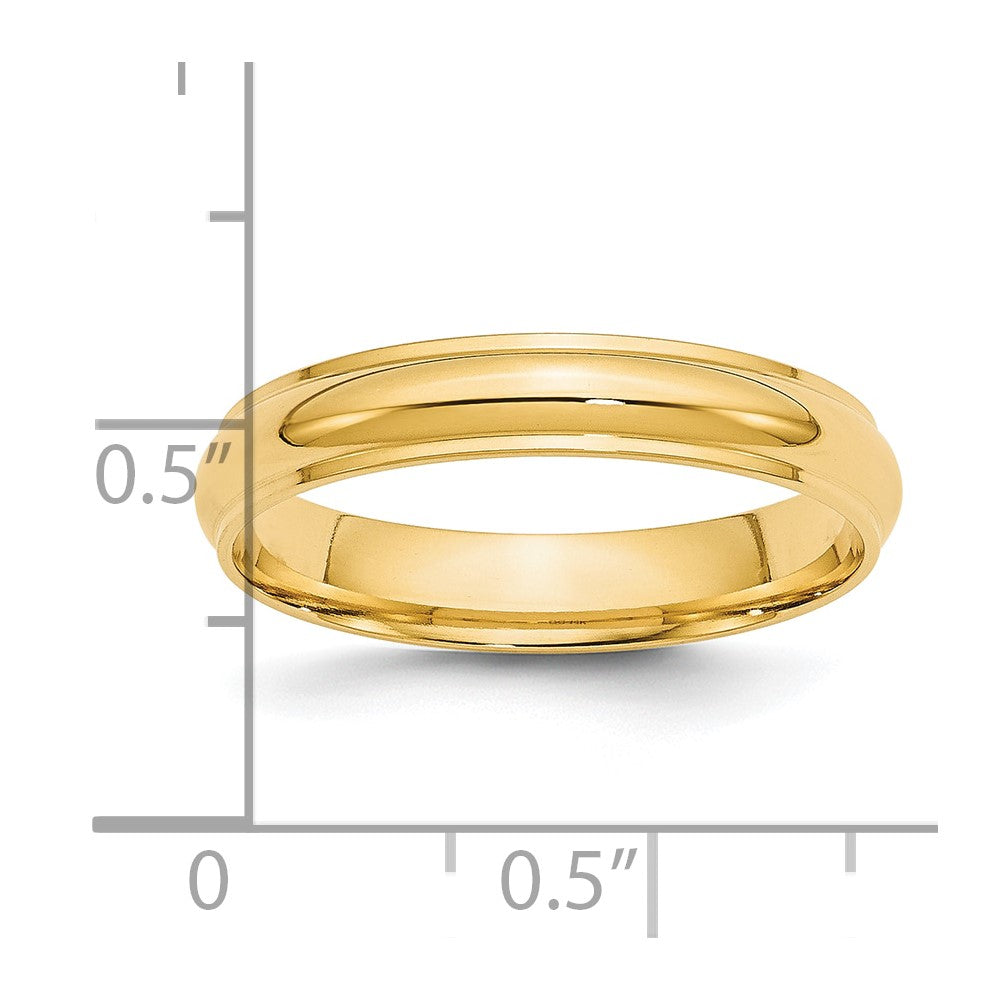 Solid 14K Yellow Gold 4mm Half Round with Edge Men's/Women's Wedding Band Ring Size 4.5