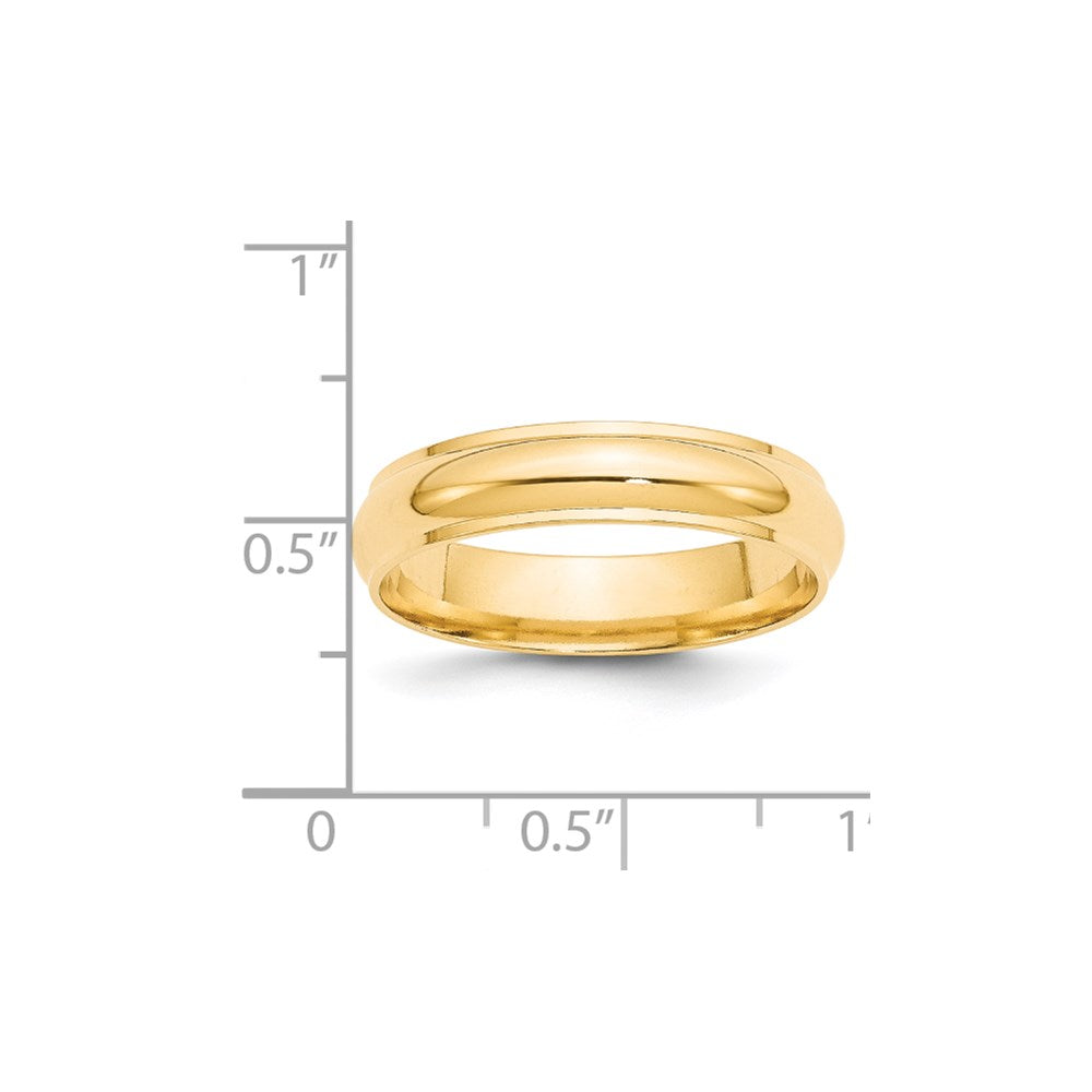 Solid 18K Yellow Gold 5mm Half Round with Edge Men's/Women's Wedding Band Ring Size 11