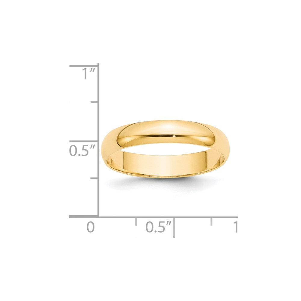 Solid 14K Yellow Gold 4mm Light Weight Half Round Men's/Women's Wedding Band Ring Size 10