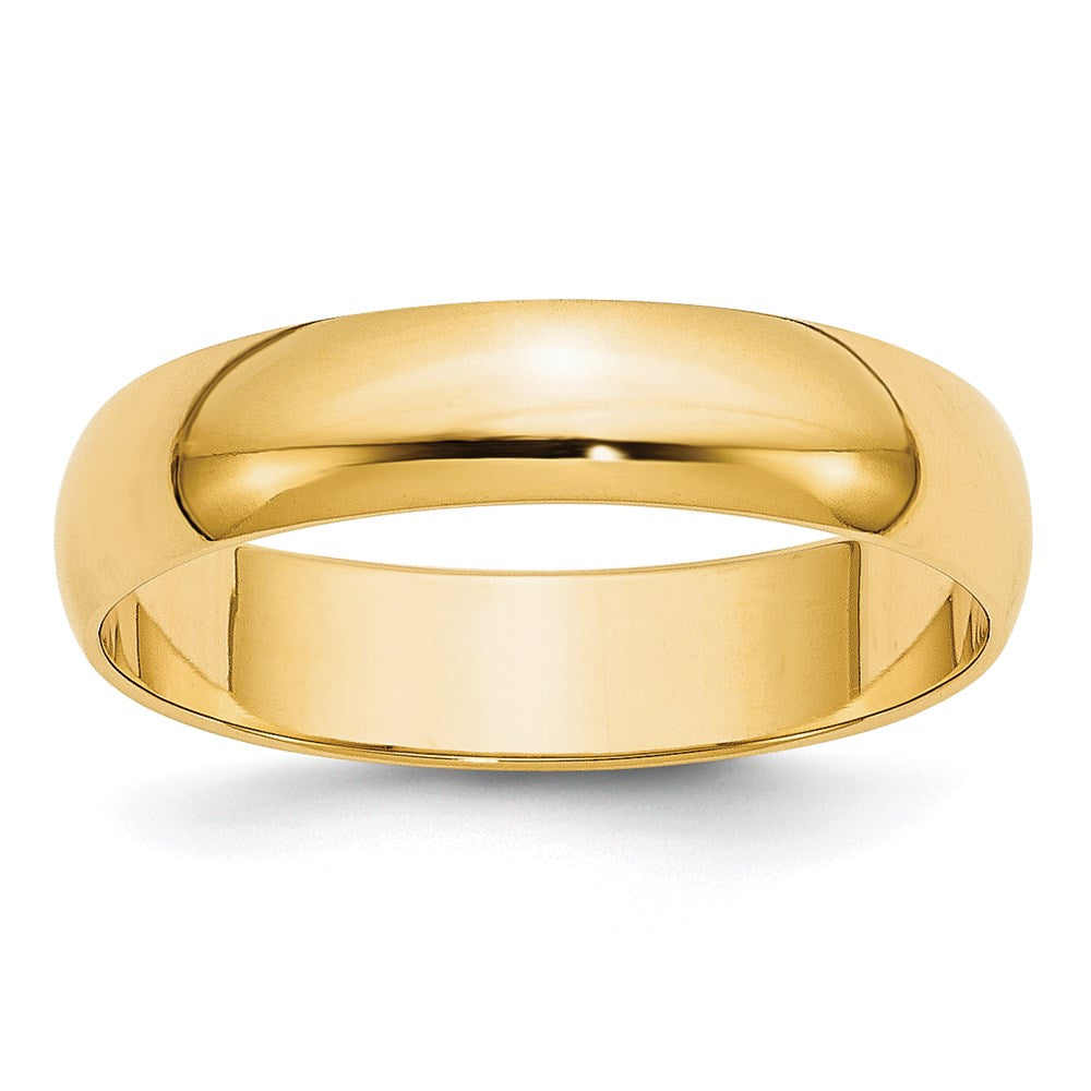 Solid 18K Yellow Gold 5mm Light Weight Half Round Men's/Women's Wedding Band Ring Size 10