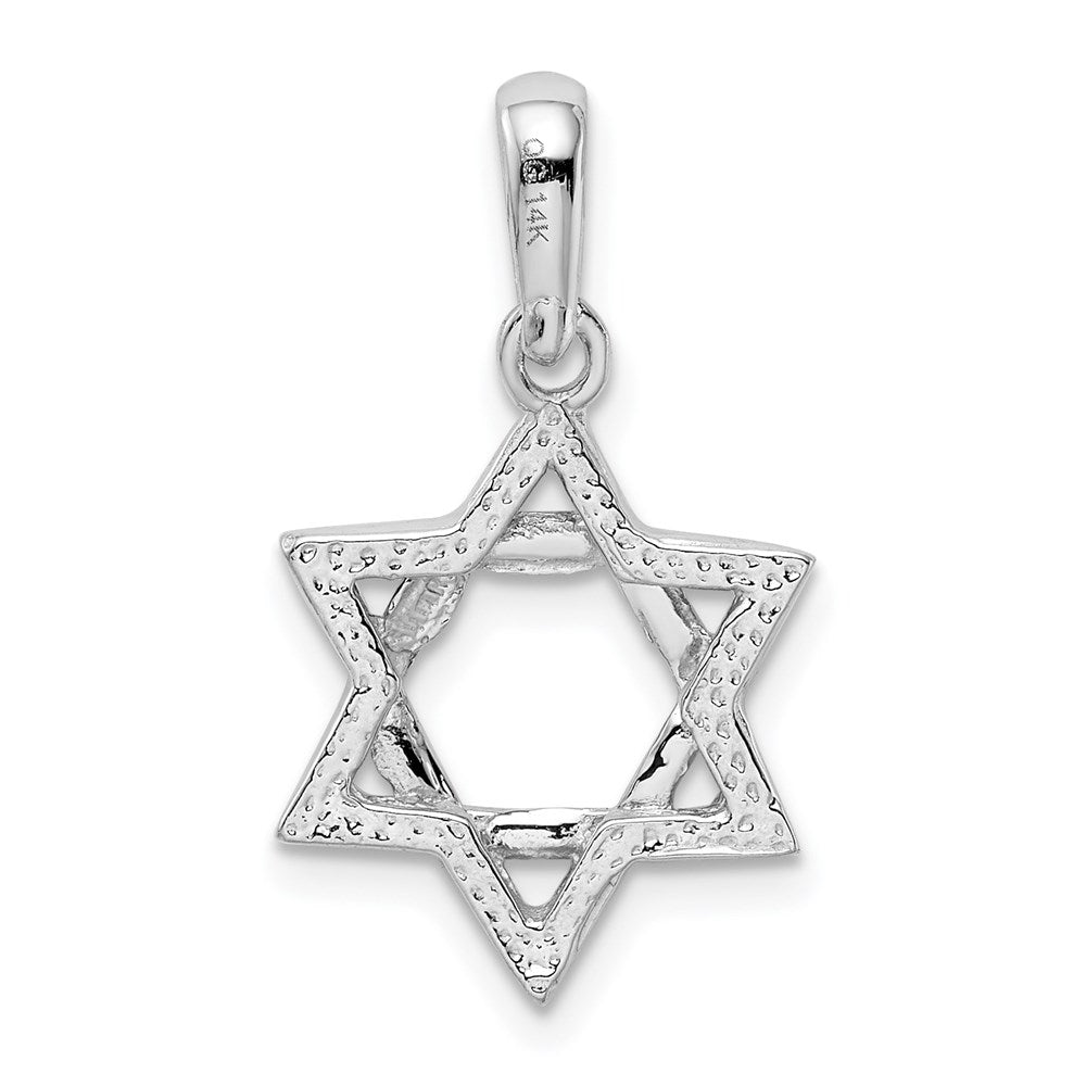 14k White Gold Star Of David Pendant