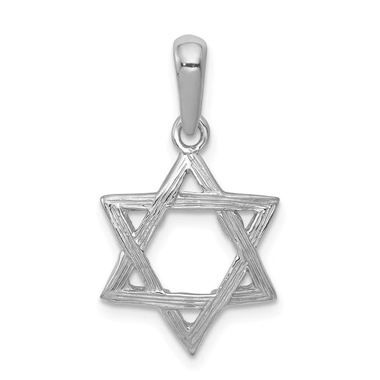 14k White Gold Star Of David Pendant