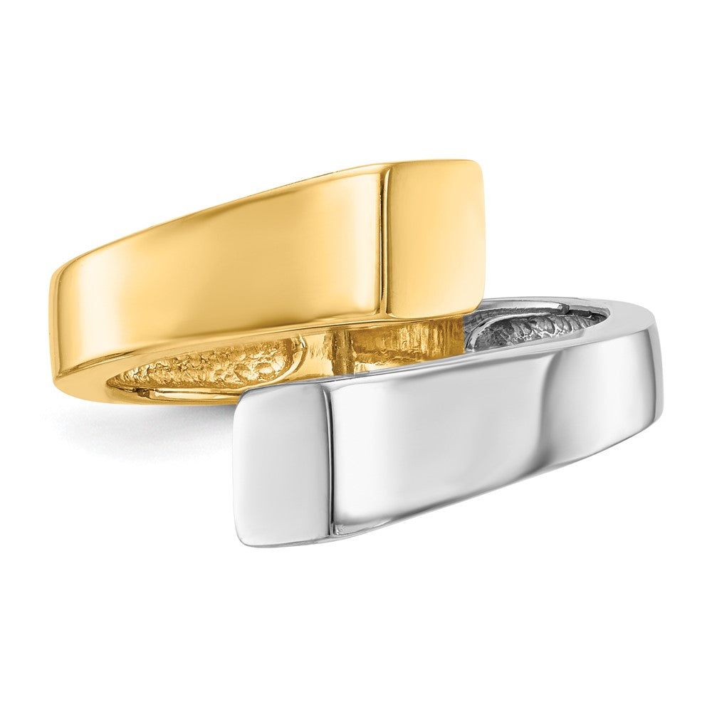 14k Two-Tone Gold Square Overlapping Ring