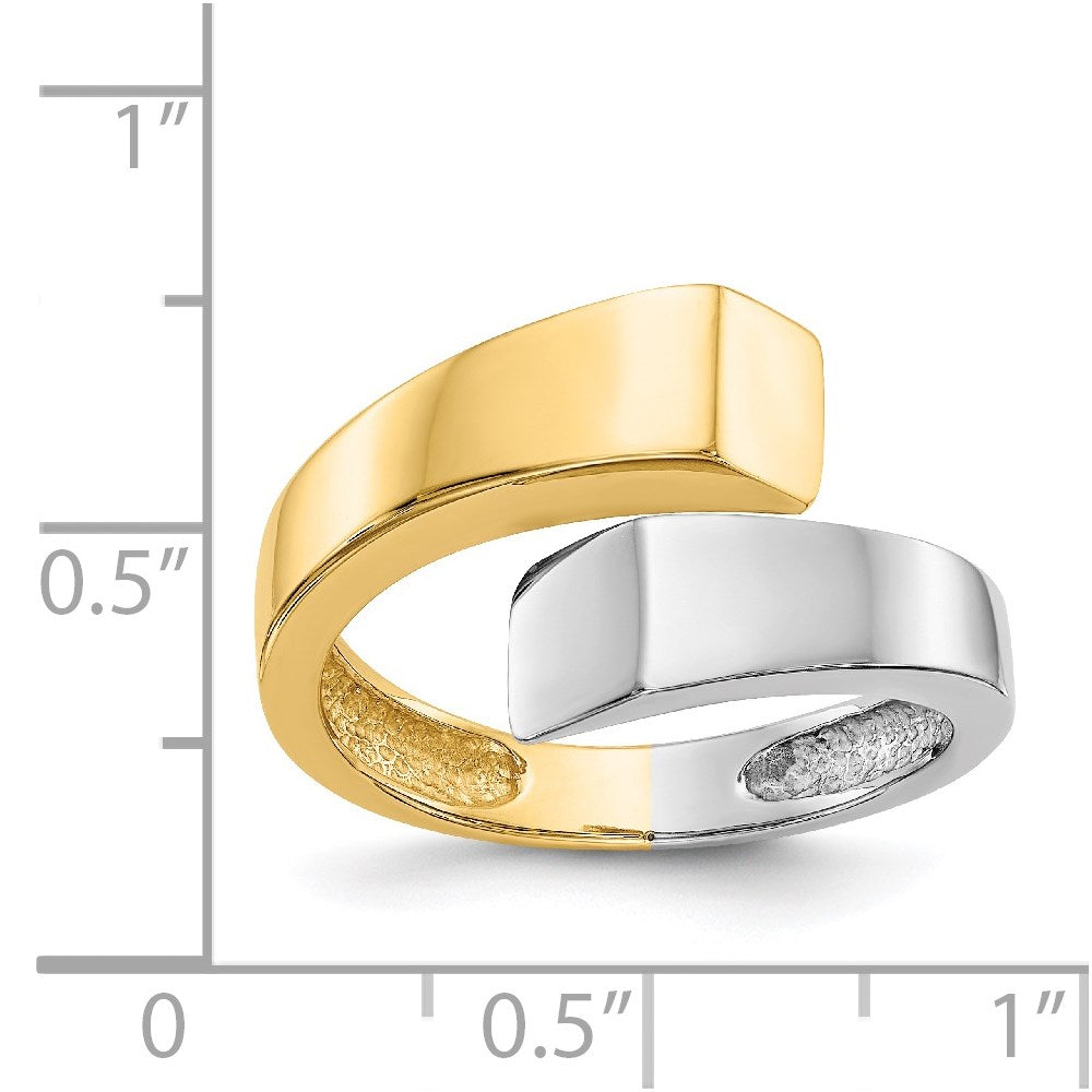 14k Two-Tone Gold Square Overlapping Ring