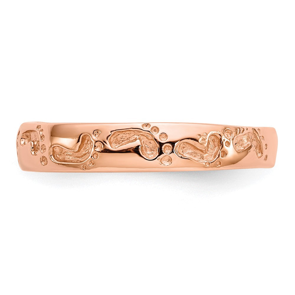 14k Rose Gold Footprints Ring