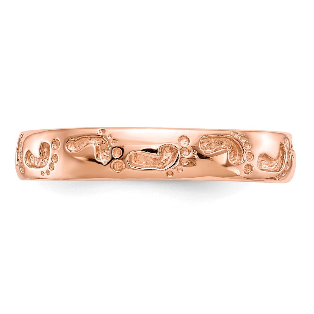 14k Rose Gold Footprints Ring