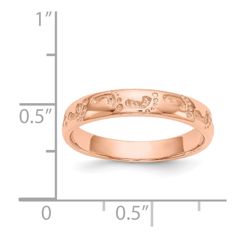 14k Rose Gold Footprints Ring