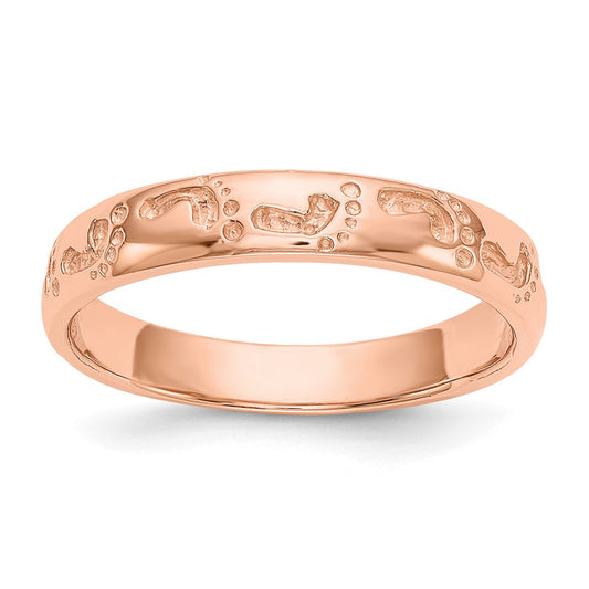 14k Rose Gold Footprints Ring