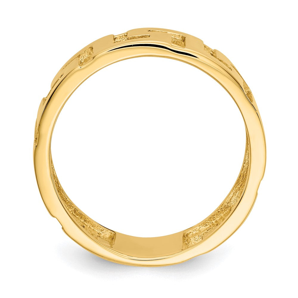 14K Yellow Gold Greek Key Band