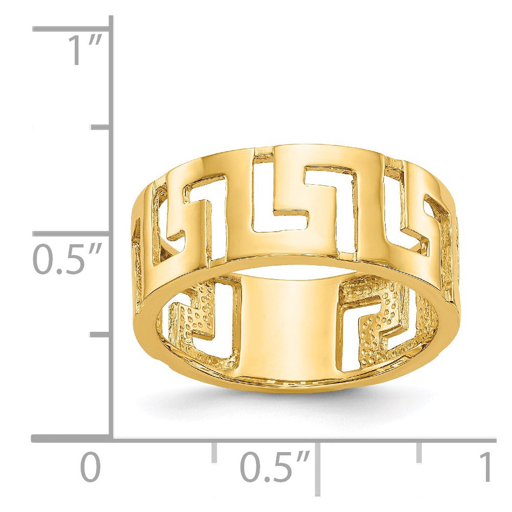 14K Yellow Gold Greek Key Band